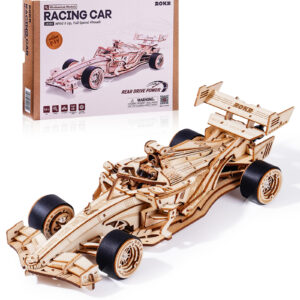 ROBOTIME 3D Wooden Puzzle Racing Car Model Kits With Mechanical Roaring Engine
