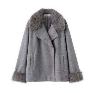 Women's Mid-length Hooded And Belted Wool Cape Coat