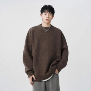 Laid-back Versatile Loose-fitting Knit Sweater For Teens And Young Adults