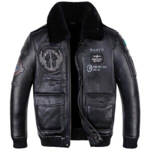 Leather Jacket Flight Suit For Men