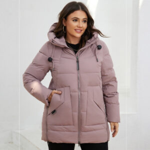 Fashionable Casual Winter Outerwear Cotton Padded Jacket With Hood And Zipper